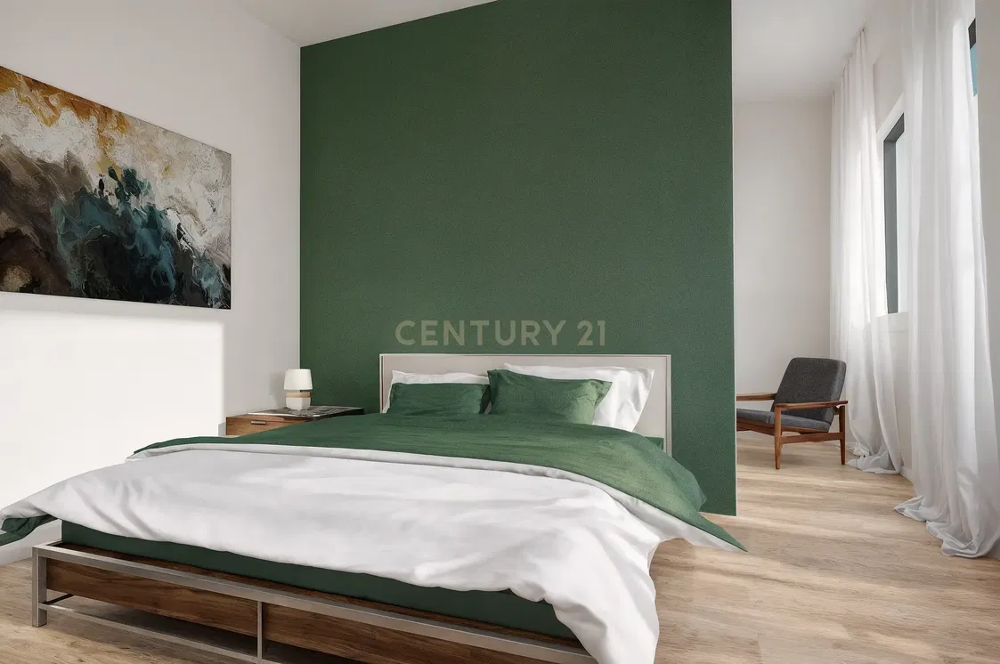 Kuhinja; kuhinjski aparati, drveni pod, prirodno svjetlo, moderni stil