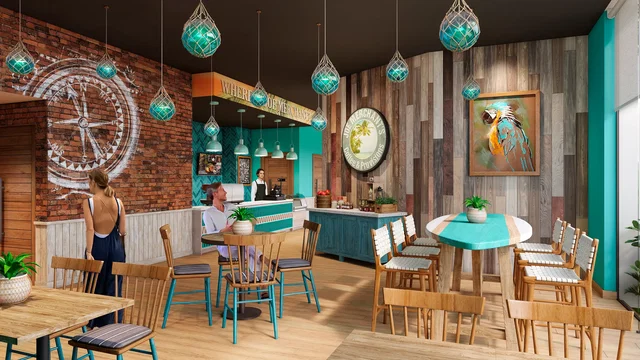 مطبخ; أجهزة المطبخ, أرضية خشبية, ضوء طبيعي, أسلوب عصري