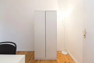 Kitchen; kitchen appliances, wood floor, natural light, modern style