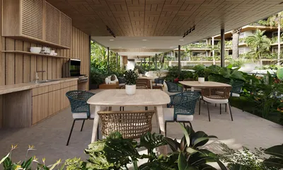 Κουζίνα; συσκευές κουζίνας, ξύλινο πάτωμα, φυσικό φως, μοντέρνο στυλ