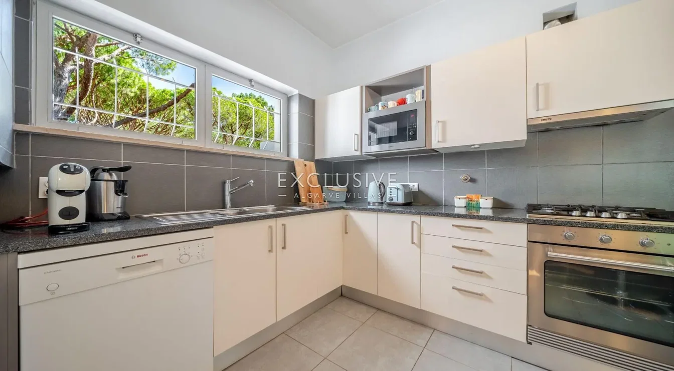 Kitchen; kitchen appliances, wood floor, natural light, modern style