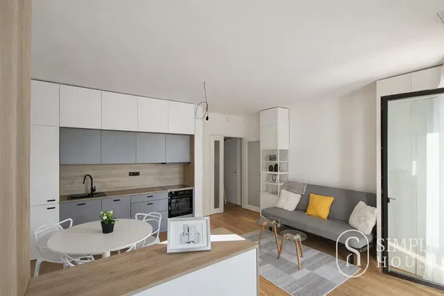 Кухня; кухненски уреди, дървен под, естествена светлина, модерен стил