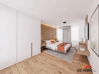 Хол; дървен под, естествена светлина, модерен стил