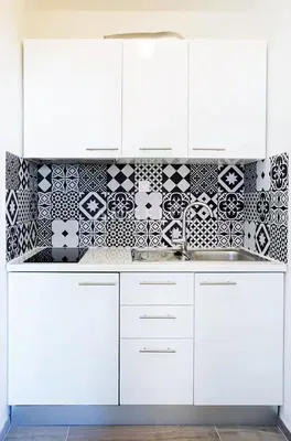 Kuchyně; kuchyňské spotřebiče, dřevěná podlaha, přirozené světlo, moderní styl