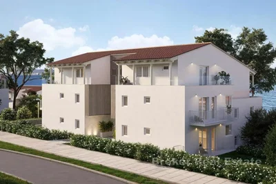 Küche; küchengeräte, holzboden, tageslicht, moderner stil