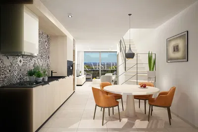 Cucina; elettrodomestici, pavimento in legno, luce naturale, stile moderno