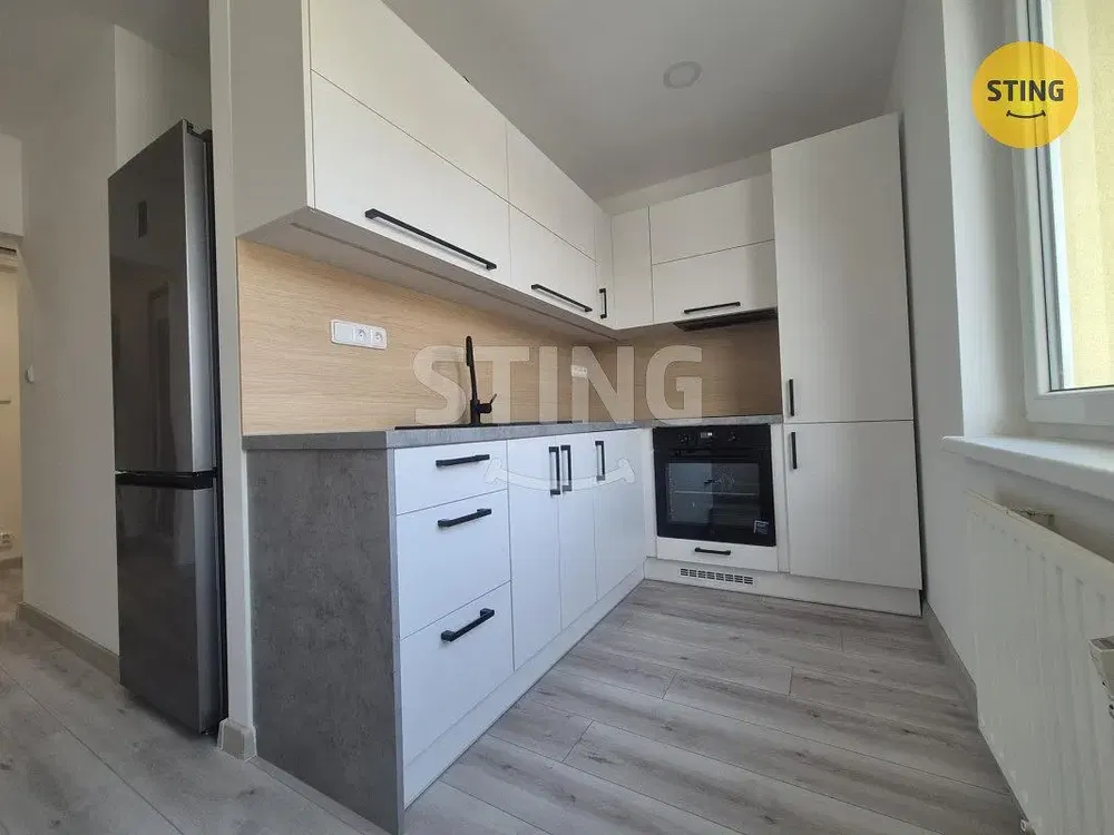 Kitchen; kitchen appliances, wood floor, natural light, modern style