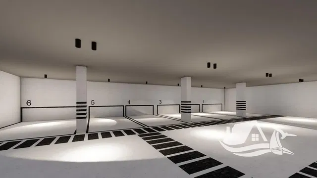 Κουζίνα; συσκευές κουζίνας, ξύλινο πάτωμα, φυσικό φως, μοντέρνο στυλ