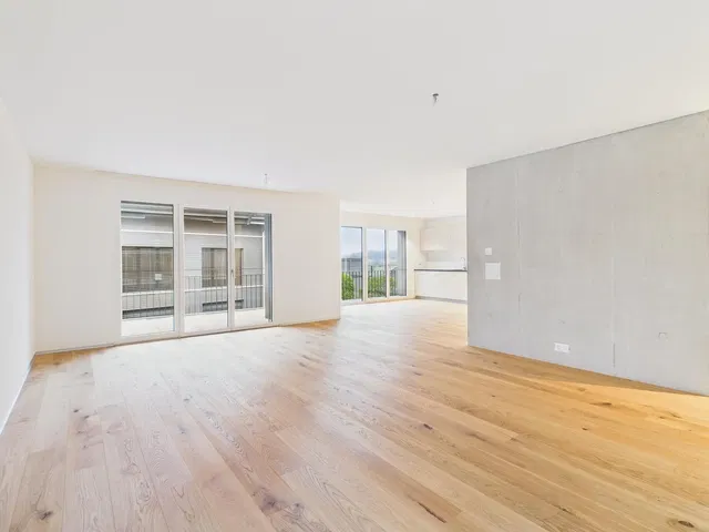 Küche; küchengeräte, holzboden, tageslicht, moderner stil