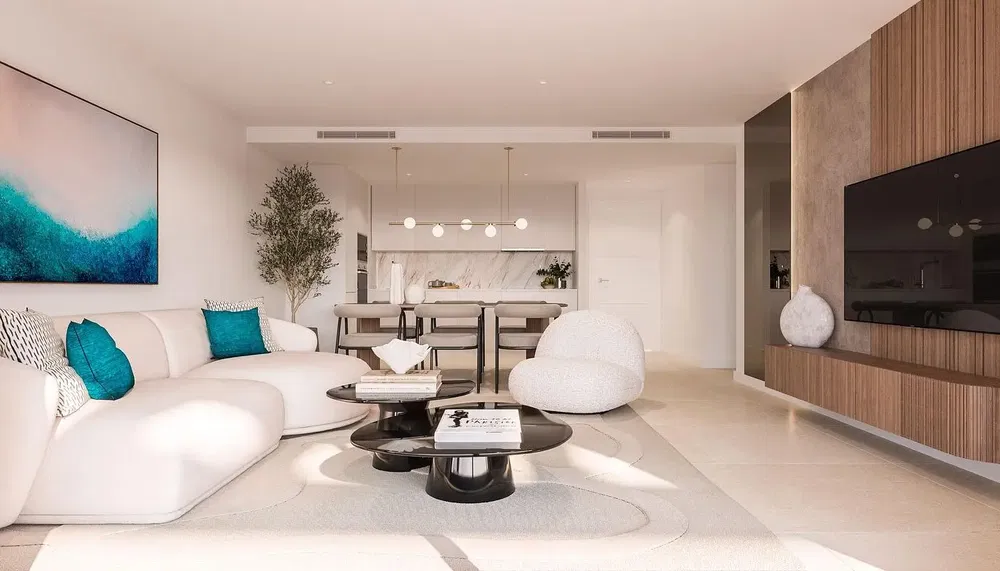 Küche; küchengeräte, holzboden, tageslicht, moderner stil