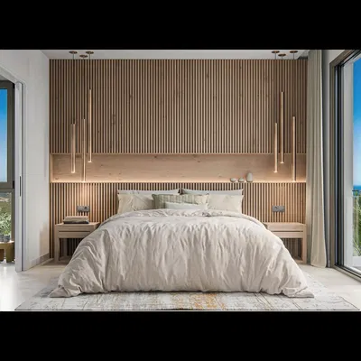 Dormitorio; luz natural, estilo moderno