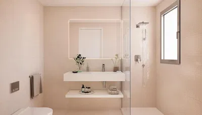 Baño; luz natural, suelo de baldosas, renovado