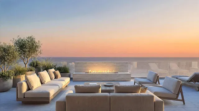 Terraço; lareira, vista