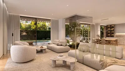 Oturma odası; manzara, doğal ışık, modern stil