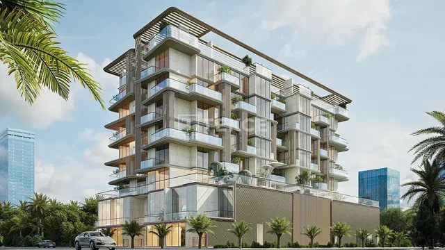 House and surroundings; view