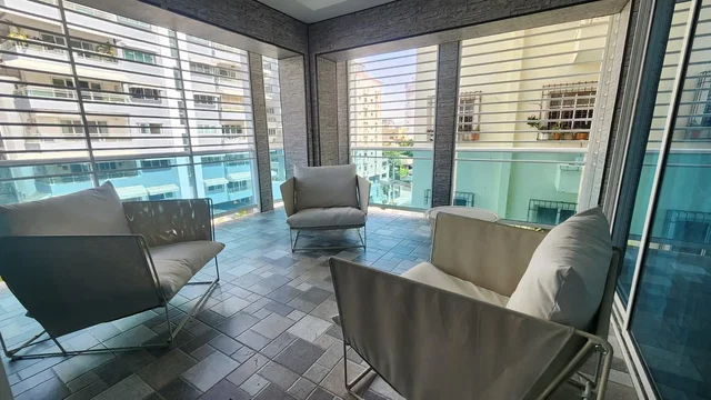 Balcony; tile floor, view, natural light