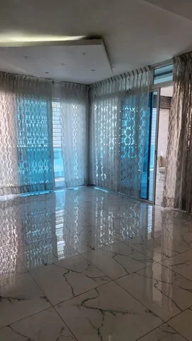 Living room; tile floor, natural light, view