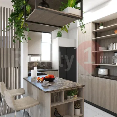 Kitchen; kitchen appliances, natural light, modern style