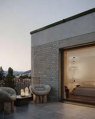 Balkon; výhled, přirozené světlo