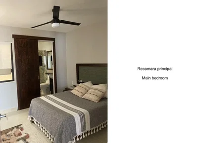 Dormitorio; luz natural, suelo de baldosas