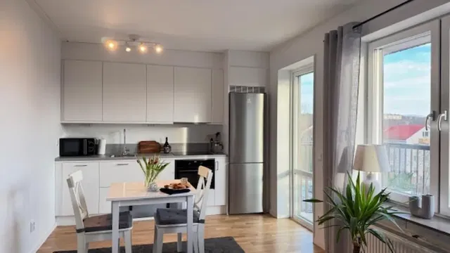 Cuisine; électroménager, lumière naturelle, style moderne