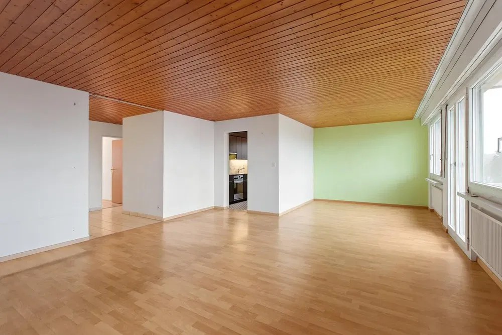 Living room; wood floor, natural light