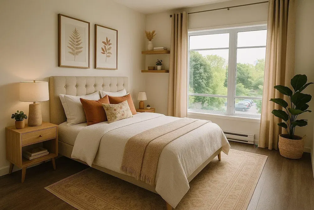 غرفة نوم; ضوء طبيعي, أسلوب عصري