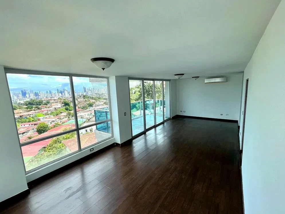 Living room; view, wood floor, natural light