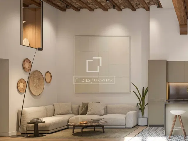 Salon; lumière naturelle, style moderne, poutres en bois