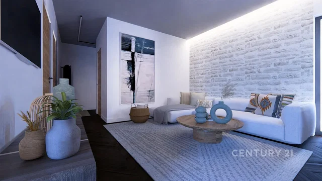 Wohnzimmer; tageslicht, moderner stil, holzboden