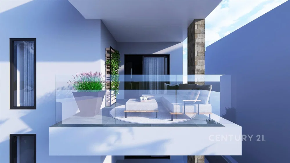 Balkon; uitzicht, natuurlijk licht, moderne stijl