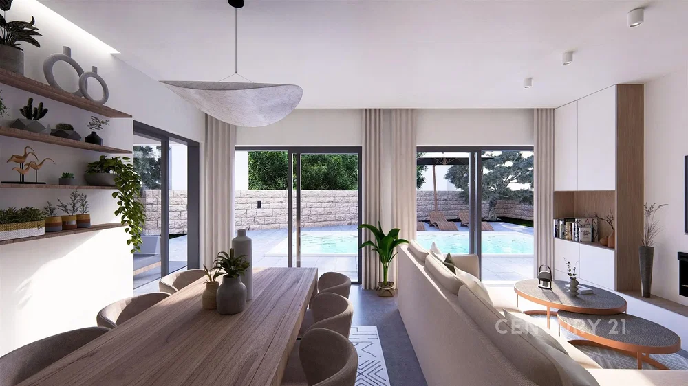 Obývací pokoj; výhled, přirozené světlo, moderní styl