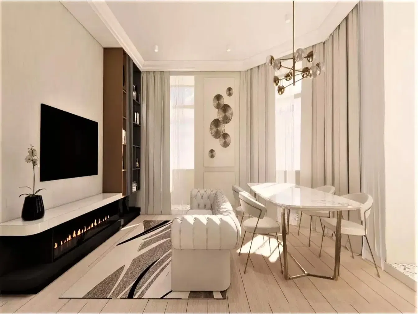 Σαλόνι; φυσικό φως, μοντέρνο στυλ