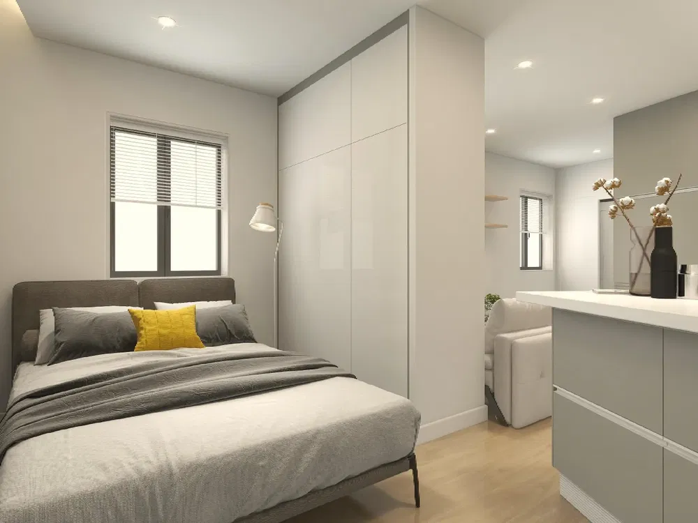 Υπνοδωμάτιο; φυσικό φως, μοντέρνο στυλ