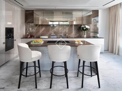 Cuisine; électroménager, carrelage, lumière naturelle, style moderne, rénové