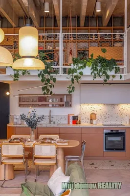 Kuchnia; sprzęt kuchenny, podłoga drewniana, światło dzienne, styl nowoczesny