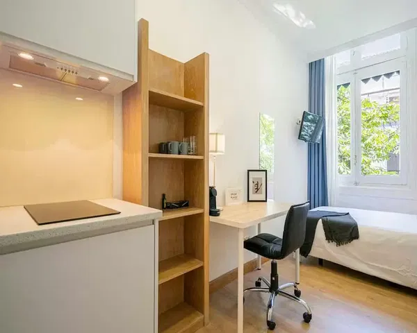 Cuisine; électroménager, parquet, lumière naturelle, style moderne