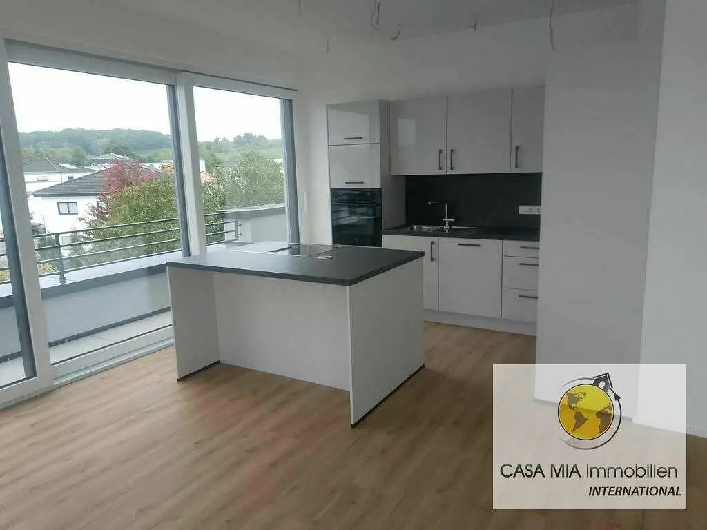 Kuchyně; kuchyňské spotřebiče, dřevěná podlaha, přirozené světlo, moderní styl