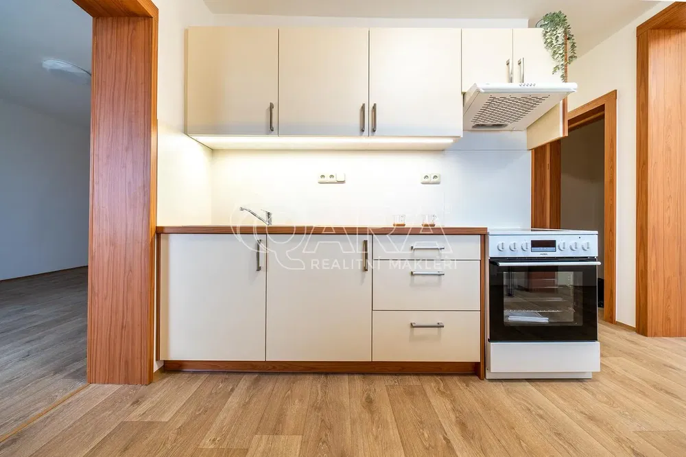 Cozinha; eletrodomésticos, chão de madeira, luz natural, estilo moderno