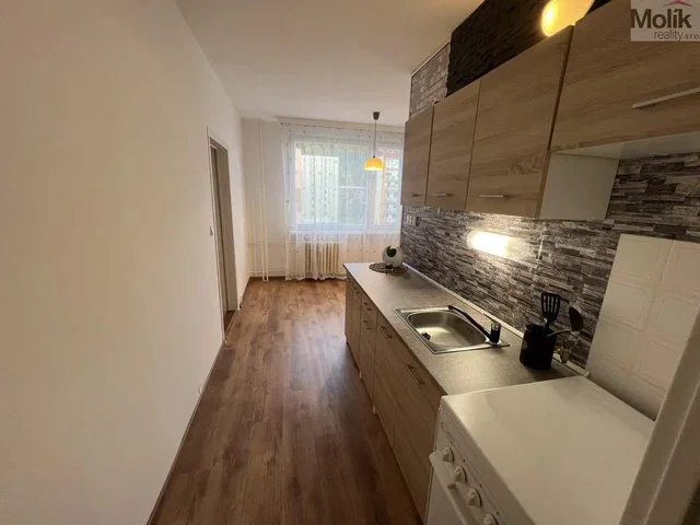 Kitchen; kitchen appliances, wood floor, natural light, modern style