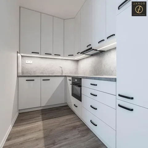 Кухня; кухненски уреди, дървен под, естествена светлина, модерен стил