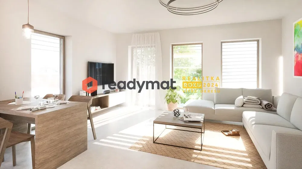 Living room; wood floor, natural light, modern style, high ceiling