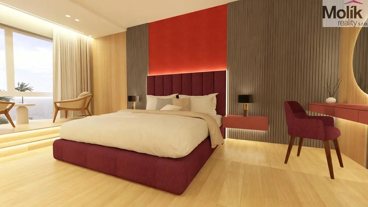 Obývačka; drevená podlaha, prirodzené svetlo, moderný štýl, vysoké stropy