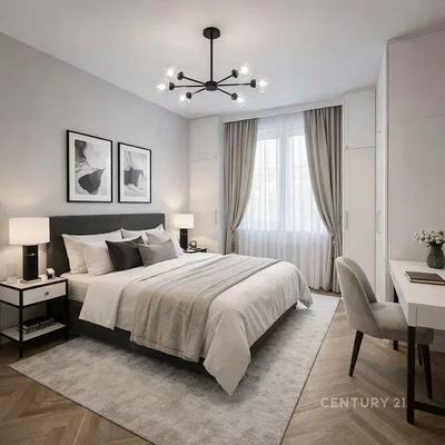 Schlafzimmer; tageslicht, moderner stil, holzboden