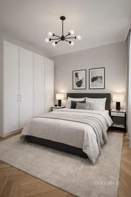 Sypialnia; podłoga drewniana, światło dzienne, styl nowoczesny