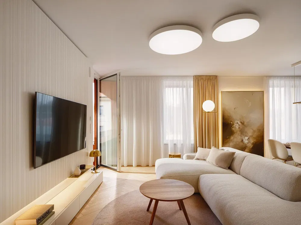 Salón; luz natural, estilo moderno