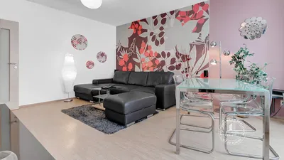 Obývačka; moderný štýl, prirodzené svetlo