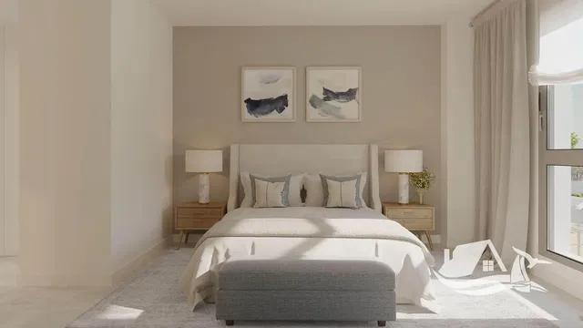 Schlafzimmer; tageslicht, moderner stil
