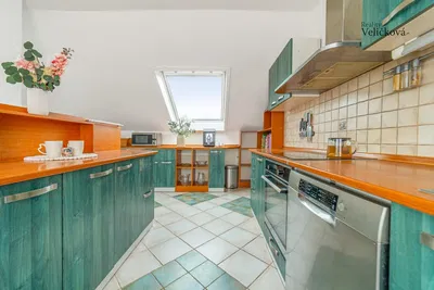 Кухиња; кухињски апарати, природно светло, модерни стил