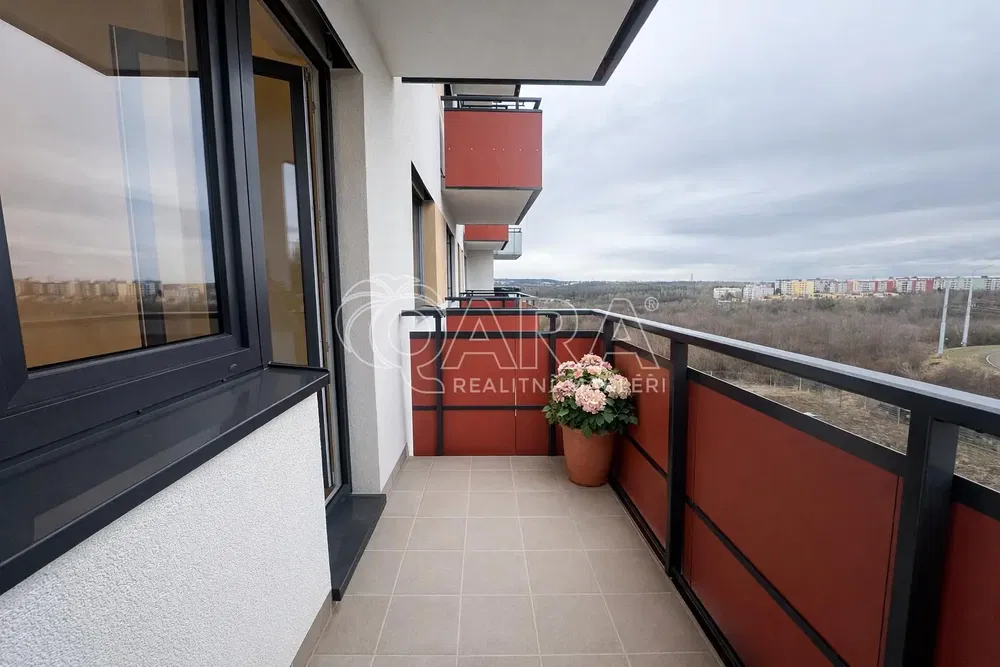 Balcony; tile floor, view